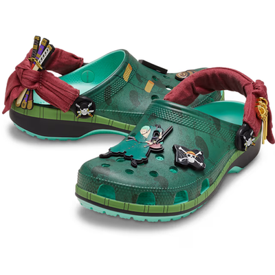 One Piece x Crocs Classic Clogs Zoro green red 212953-90H Size W11