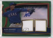 2011 Topps Finest Green Refractor Rookie Dual Relics /149 Alexi Ogando Auto c5b