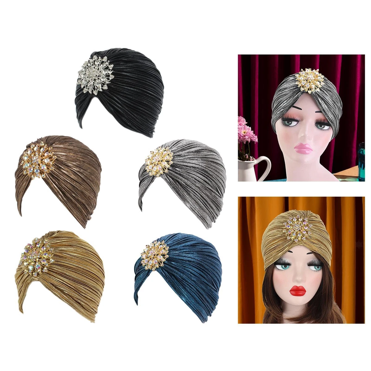 VUCDXOP Chemo Turbante Da Donna, Elastico Estive Foulard Chemioterapia Elegante - Foto 6