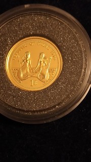 Goldmünze 1/25 oz. Palau 1998 2 Meerjungfrauen/Delphin PP 999 Gold in Kapsel