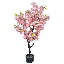 Artificial Cherry Blossom Tree, Tall Potted Faux Cherry Blossom Tree Plants in P