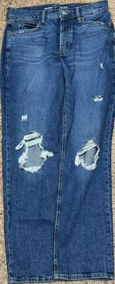 WOMENS OLD NAVY SKY-HI STRAIGHT EXTRA HIGH RISE JEANS-SIZE 10-MEDIUM BLUE