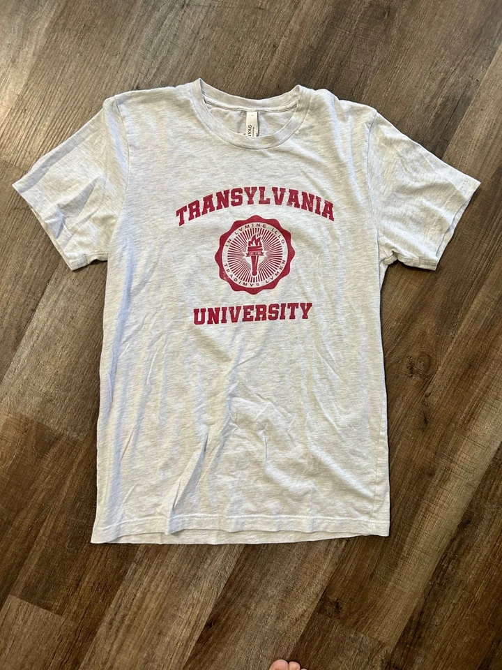 Трансильванский университет серый готический Дракула вампир футболка средний - Изображение 2 из 4