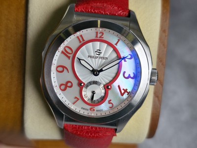 Philip Stein Prestige Quarz Leder Stahl 34 Damenuhr
