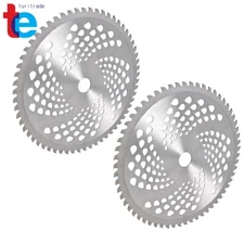 2 Pack 10" x 60T Carbide Tip Brush Blades for Cutter Trimmer Weed Eater Replace