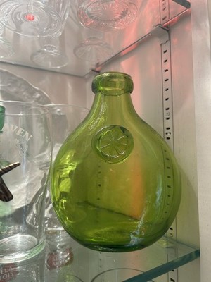 Blenko 7515 Medallion Vase by Don Shepherd In Olive Green 11 3/4 H