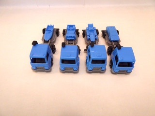 Komplette Serie Transporter mit Auflieger blau/silber 1987 Selten!!!!