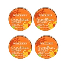 (4) Burt's Bees Orange Blossom Pistachio Lip Butter Tin 0.4oz, Sealed