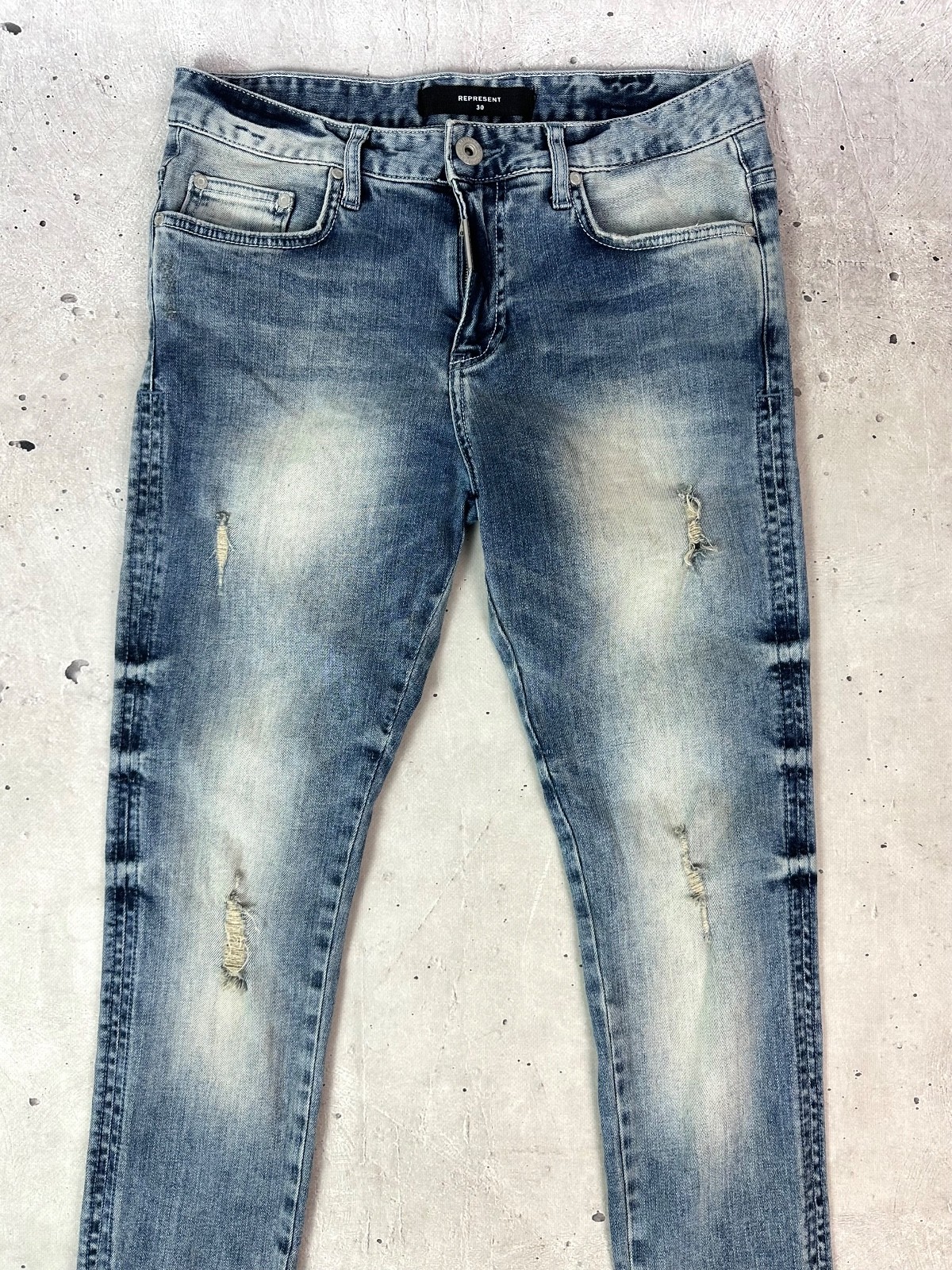 Represent Essential Random Blue Distressed Washed… - image 4