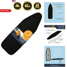 Ironing Board Cover and Pad 18x49 Extra Wide Thick Heat Reflective Non Stick