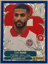 Elias Saad Panini FIFA World Cup 2026 Blue Crumple Parallels Sticker