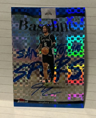 Topps 2025-26 Finest Stephon Castle Spurs Baseline Blue X-Fractor BA-SC /99