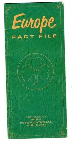 Europe Fact File Booklet Irish International Airlines 1960's