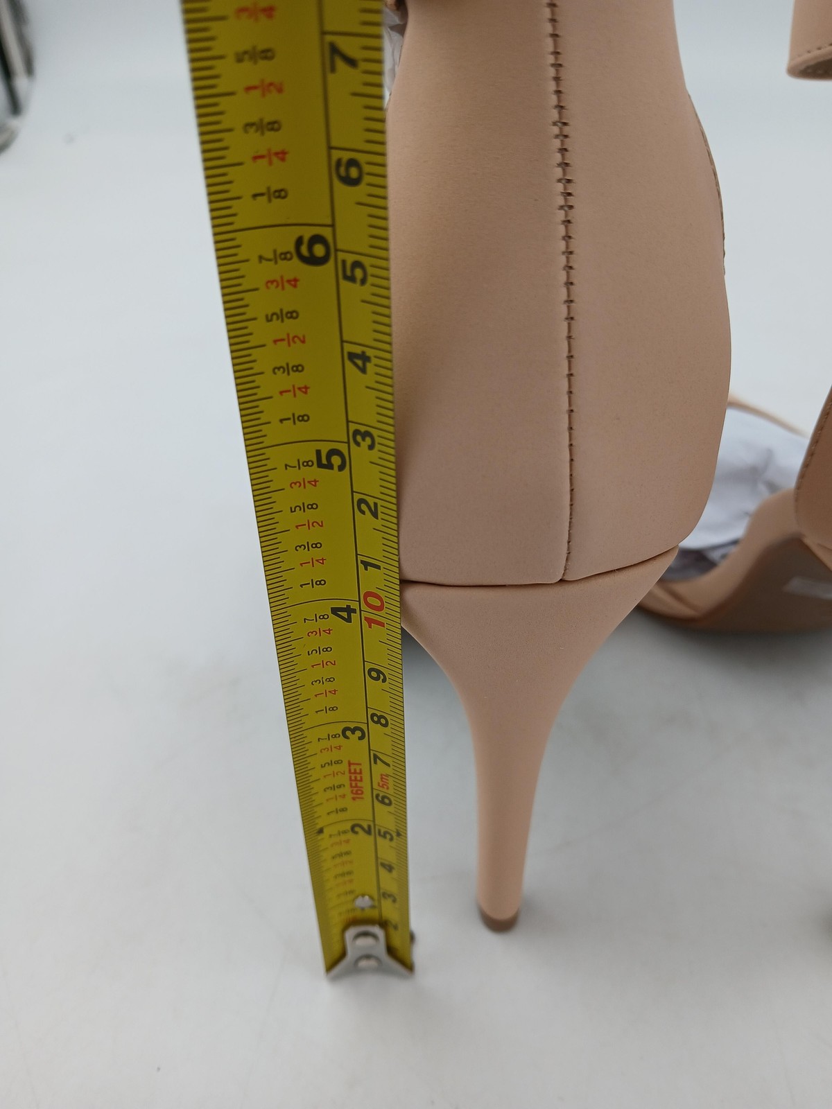 Dream Pairs Shoes Womens Size 8 Nude Pointed Toe Ankle Strap Heels Nubuck Dressy