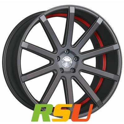 Corspeed Deville gunmetal / Undercut Color Trim rot 9x20'' ET20 LK5 112 ML 73....