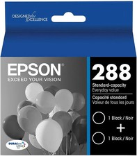 Epson 288 2 Pack Ink Printer Cartridges Black T288120-D2 OEM EXP 05/2027