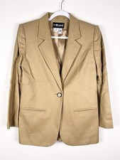 Vintage Sag Harbor Women's Single-Button Blazer Size 4P 100 Wool Old Money Tan