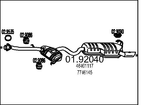 MTS EndschalldäMpfer SchalldäMpfer FüR Fiat Coupe Lancia Delta II 01.92040-image