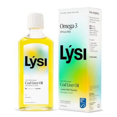 Icelandic Cod Liver Oil Liquid Supplement   1,100 mg Omega-3 per Teaspoon   E...