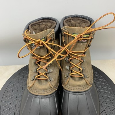 LL Bean Duck Boots Men Size 10 Shoes Brown Leather Black  display picture 3