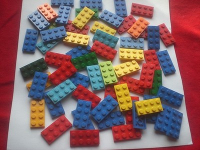 62x Lego 3020 Flache Platte 2X4 bunt gelb türkis blau rot  siehe Bild = Angebot