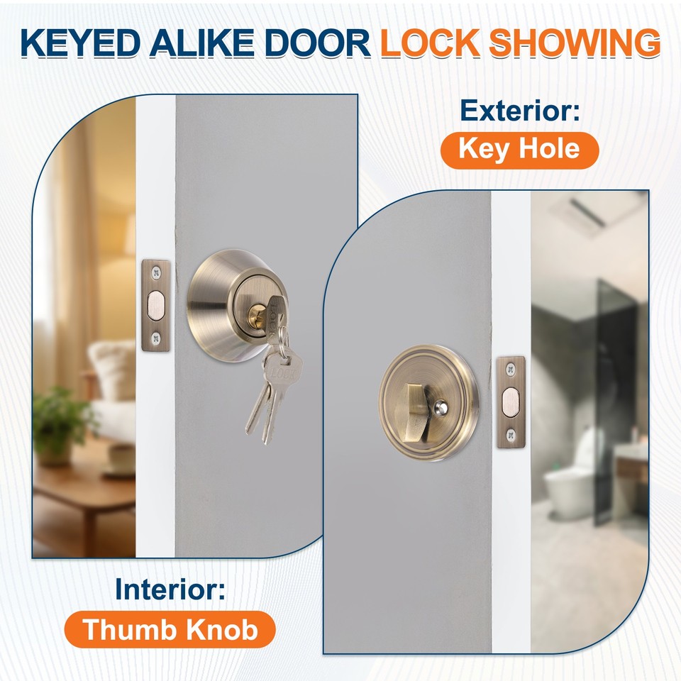 Best Lock Handle Set 3 Set Keyed Alike Door Lock 2