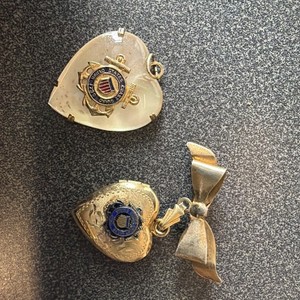 Lot of 2 Vintage WWII US COAST GUARD Sweetheart Heart Locket
