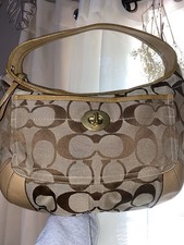 Coach Signature Turn Lock Shoulder Bag Purse ...