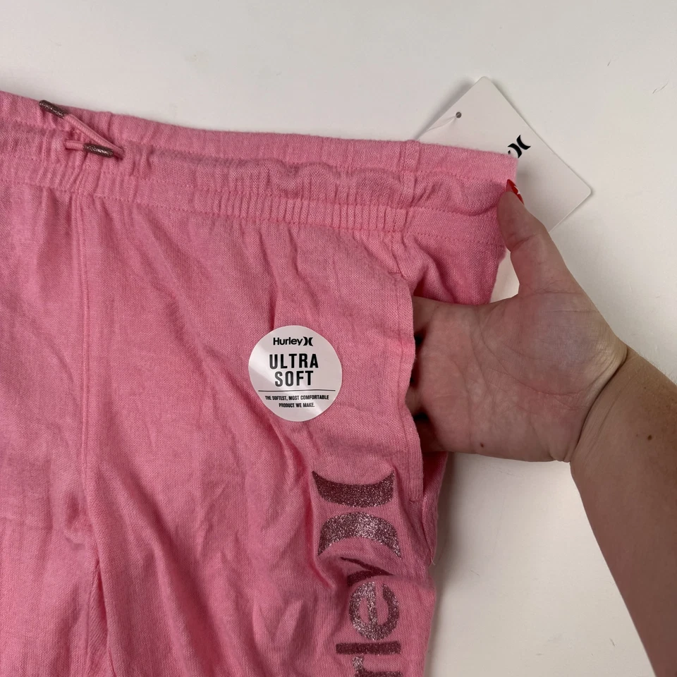 Lote de 2 Pantalones Jogger Hurley Big Girls Tejido Súper Suave Rosa y Púrpura Grandes Nuevos con Etiquetas Foto 4 de 4