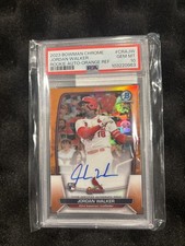 2023 Bowman Chrome Jordan Walker Orange Refractor Auto /25 RC Rookie PSA 10