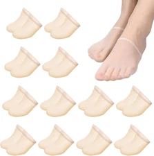6Pairs Women Toe Topper Half Socks No Show Non Slip Liners for Heels & Mules