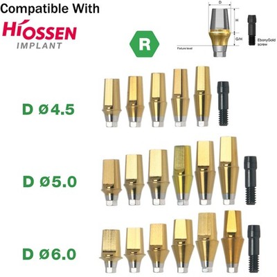 Titanium Straight Abutment Compatible with Osstem Hiossen TS Regular DIO UFII R