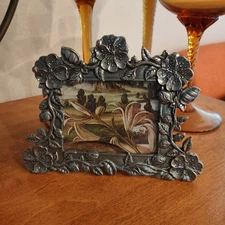 Lenox Kirk Stieff Pewter Picture Frame Small Silver Floral Flower Wild Rose 5x7