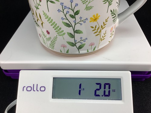 Boston Warehouse SPRING FLORAL MUG  24 Oz Meal Soup Chili Flowers On White VIDEO - Picture 12 of 13