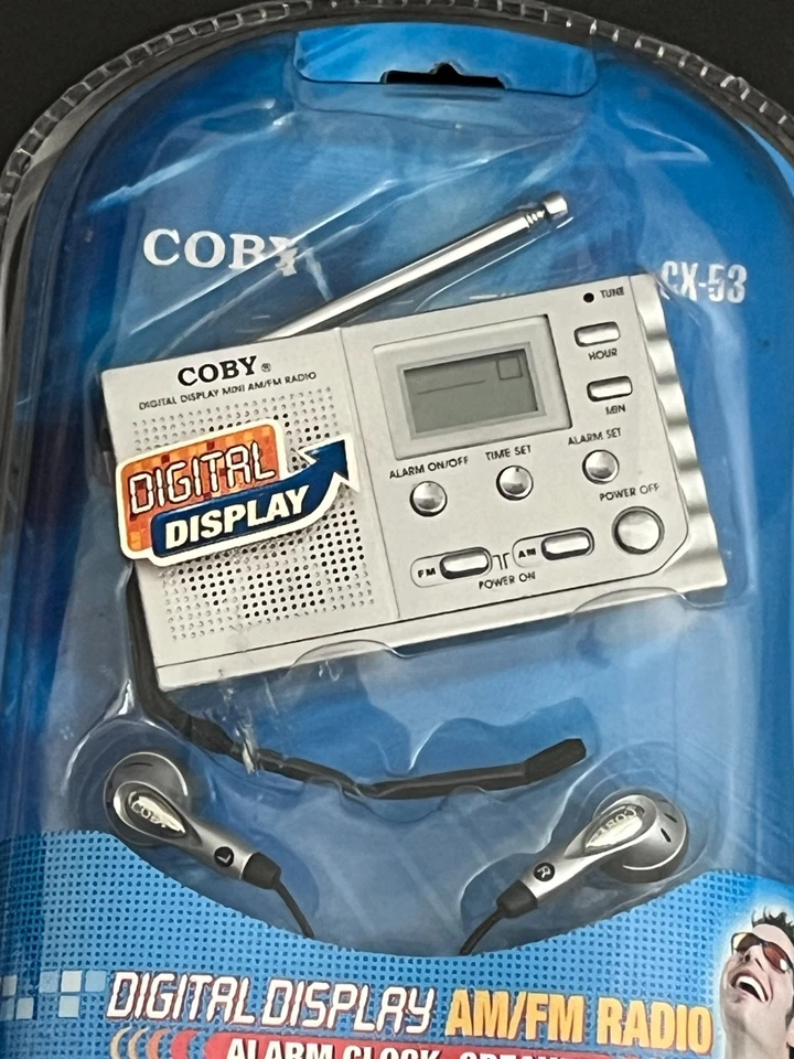 Coby CX-53 AM/FM Radio with Digital Display & Alarm Clock Factory Sealed - Image 2 of 4