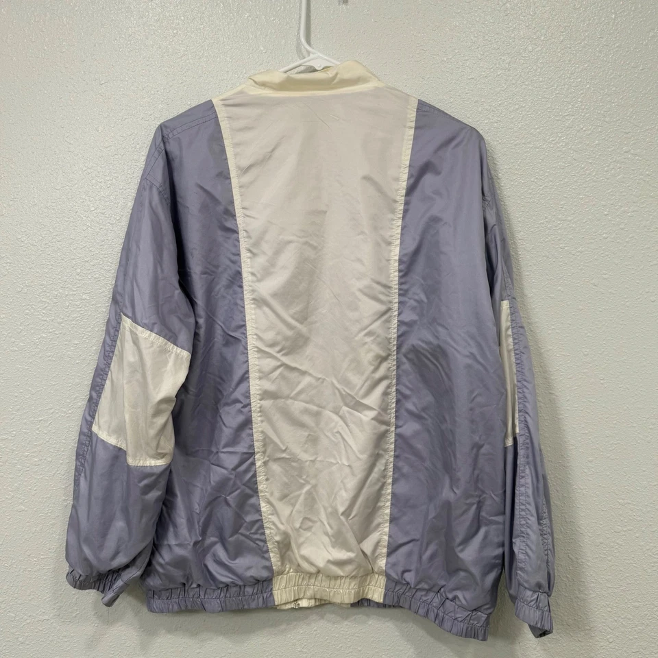 Chaqueta cortavientos vintage Puma Track retro pastel lavanda crema bloque de color L Foto 2 de 4
