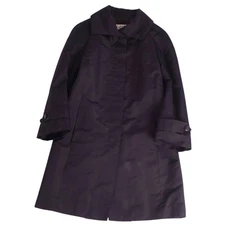 Hermes Vintage Coat Balmacaan Silk Plain Outerwear Womens 36 (s) Used MOLO-0