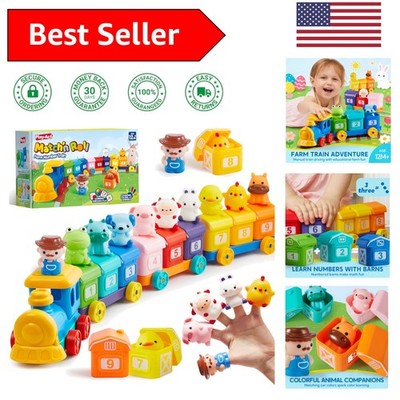Toddler-Friendly Farm Train Toy, Interactive Play with Counting & Sorting Fun