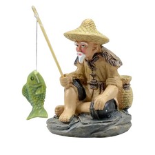 Fisherman The Fish Tank Ornaments Mini Fish Tank Aquarium Rockery Home Decor