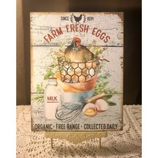 Chicken, Farm Fresh Eggs, Country, Handcrafted Plaque / Sign