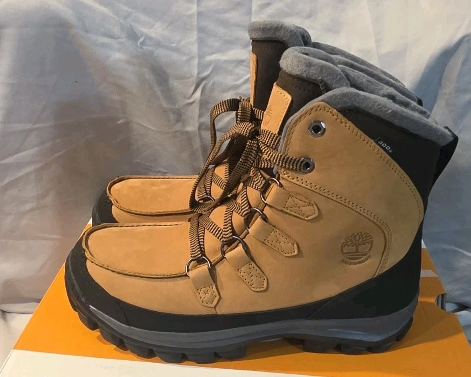 Timberland Chillberg WP Insulated Boots Wheat Men Size 8 NWB Defects
