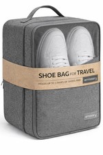 Gray Large Waterproof Travel Shoe Storage Sneaker Bag Pocket Holds 3 Pairs