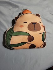 Capybara Plush Flat Pillow Green Backpack Original Tags
