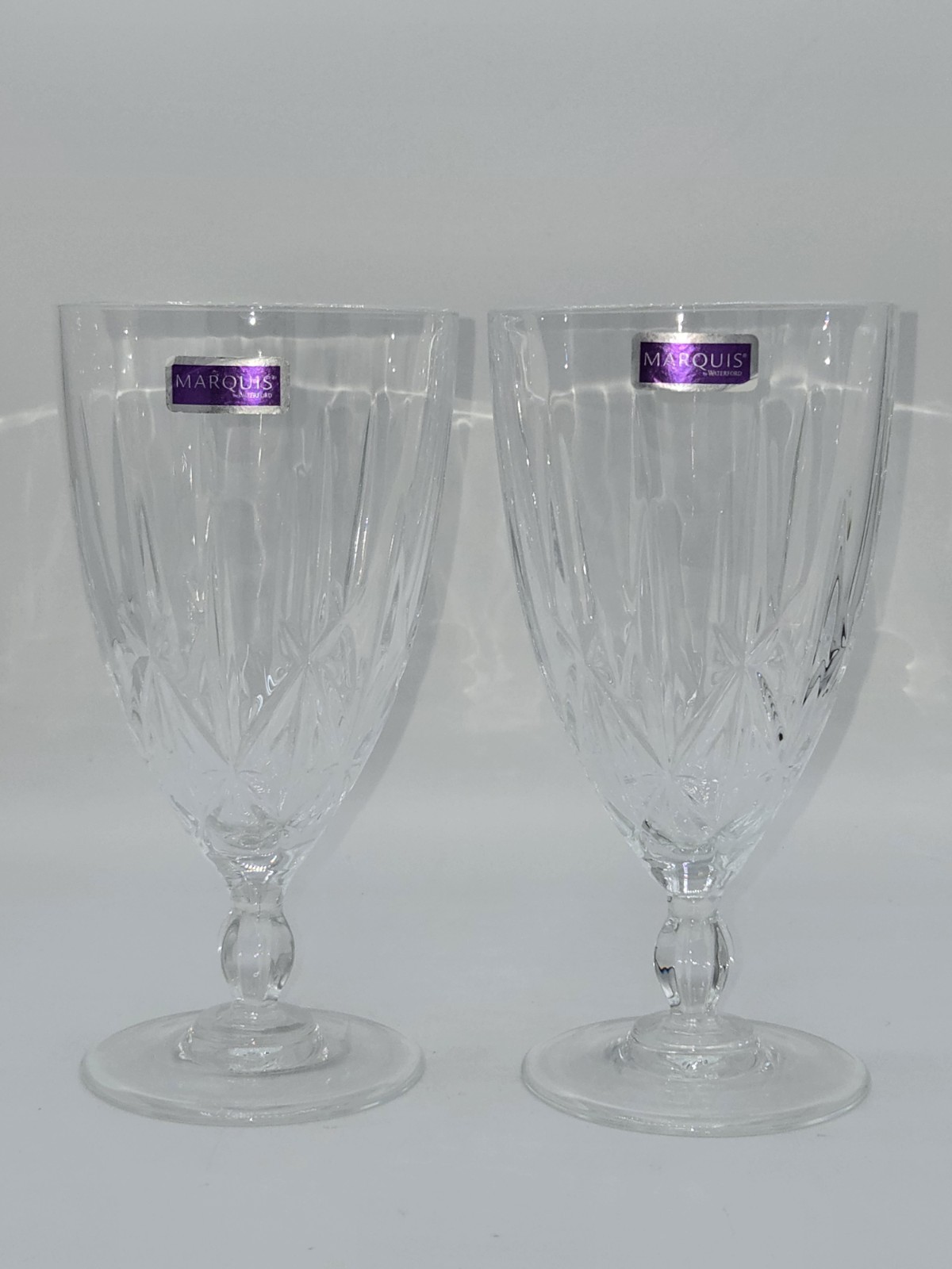 Marquis by Waterford Sparkle Water Goblets Set of 2 Elegant Crystal Glasses