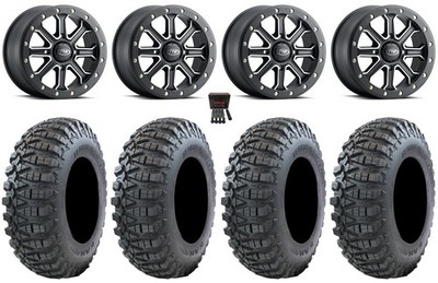 ITP Inertia Bdlk 15'' Wheels Bk +40mm 33'' Terra Master Tires Yamaha YXZ (2019+)