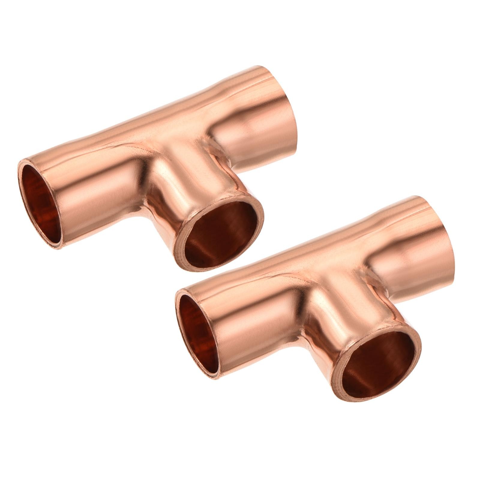 2 pack Tee Copper Fitting 3 Way Welding Joint 5/16 Inch ID