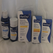 PanOxyl Acne Treatment Set Face Wash Exfoliant Spot Patches SPF 15