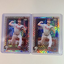 LOT OF 2 2025 Topps Chrome - Zack Wheeler #189 X-Fractor Phillies