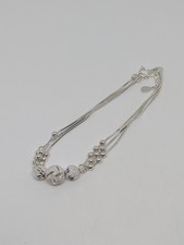 Sterling Silver 925 Decorative Ball Bead Bracelet 7" Adjustable