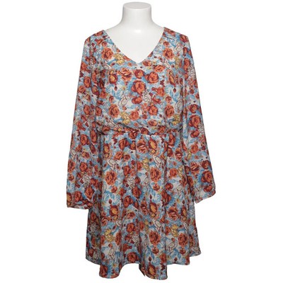 Rainbow, Kleid, Größe: 40, Blau/Orange/Weiß/Gelb, Polyester, Blumen, Damen #ZMj